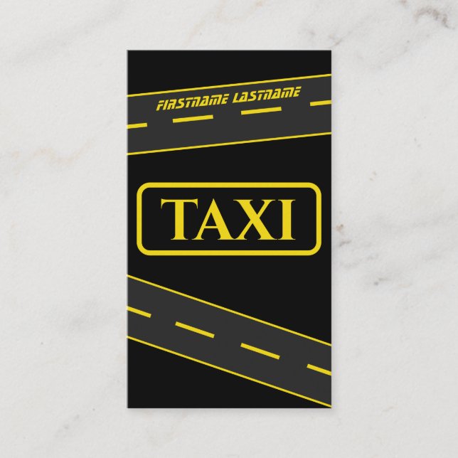 TAXI city streets for taxi driver cabdriver Business Card (Front)