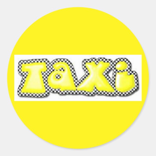 Taxi Classic Round Sticker (Front)