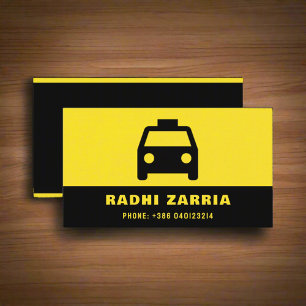  Taxi Driver Black & Yellow Processional Logo  Business Card