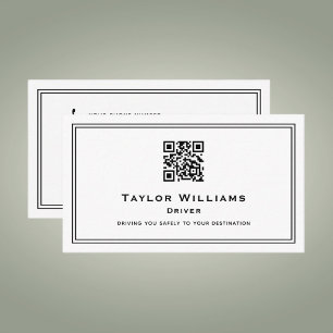 Taxi Driver Chauffeur Airport Service Black White Business Card