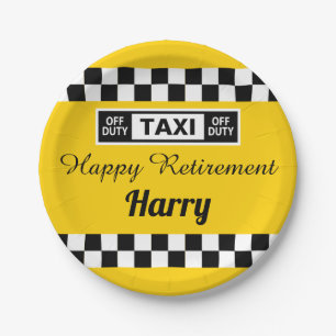 Taxi Driver Off Duty Retirement Party Paper Plate