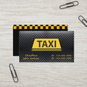 Taxi Driver Professional Black & Yellow Auto Business Card