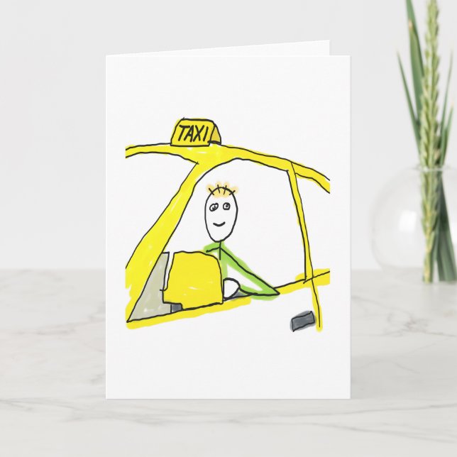 Taxi Driver Stickman Card (Front)