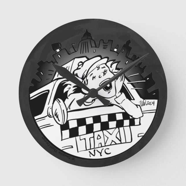 Taxi Girl Round Clock (Front)