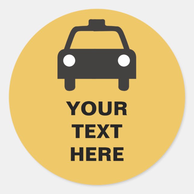 Taxi Icon with custom text Transportation sticker (Front)