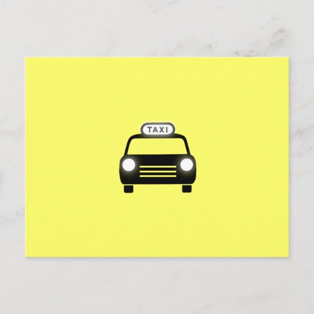 Taxi in Black & White Postcard (Front)