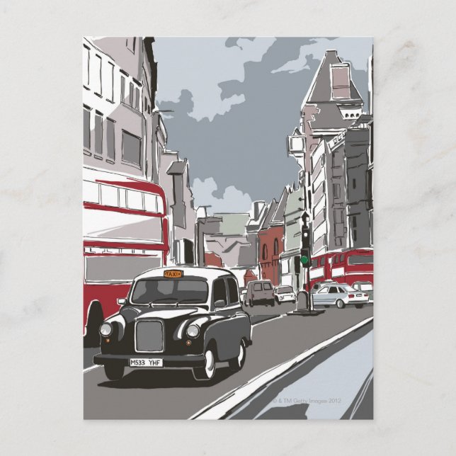 Taxi in London Postcard (Front)