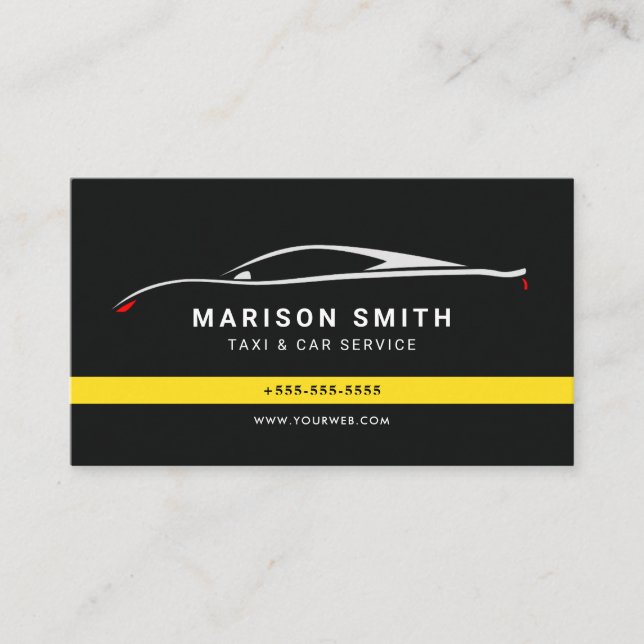 Taxi modern minimalist business card (Front)