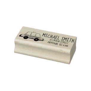 Taxi NYC Yellow New York City Chequered Cab Car Rubber Stamp