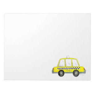 Taxi NYC Yellow New York City Chequered Cab Gift Notepad