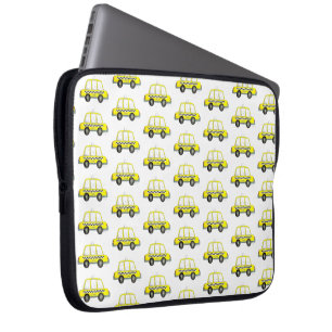 Taxi NYC Yellow New York City Chequered Cab Print Laptop Sleeve