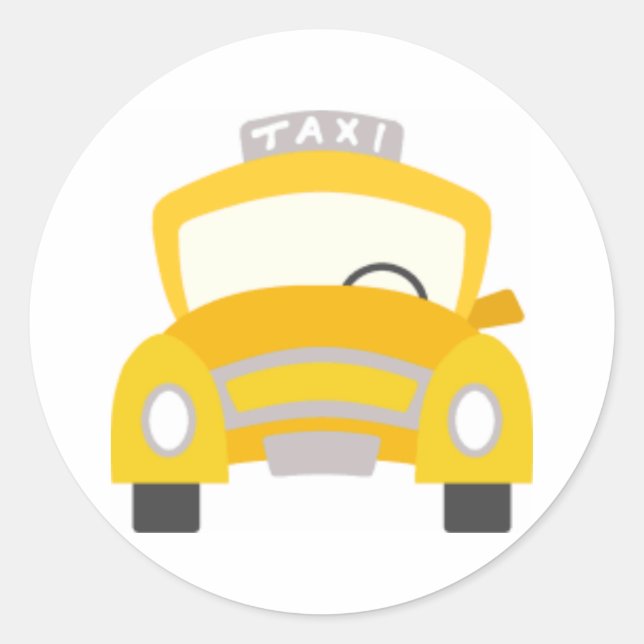 Taxi Print Classic Round Sticker (Front)