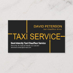 Taxi Service Arrow Signage Designated Driver  Business Card