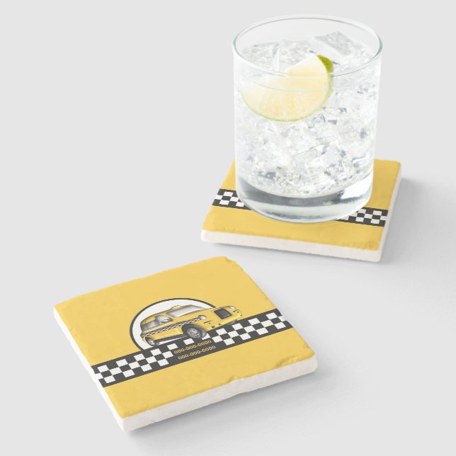 Taxi Service Stone Coaster (Side)