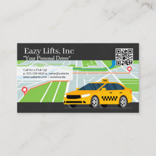 Taxi Services   Routing Map Business Card