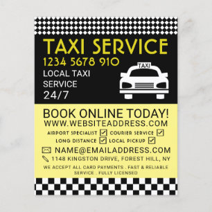 Taxi Station, Taxi Cab Firm with Price List Flyer