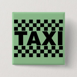 Taxi ~ Taxi Cab ~ Car For Hire 15 Cm Square Badge