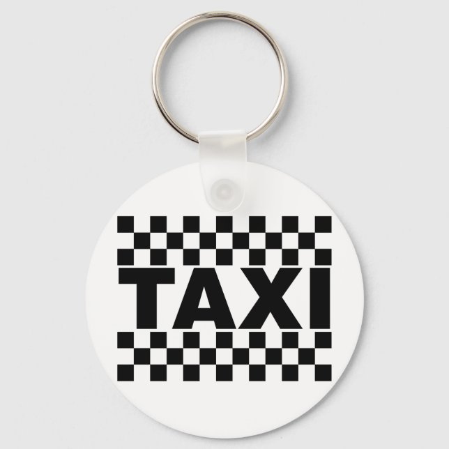 Taxi ~ Taxi Cab ~ Car For Hire Key Ring (Front)