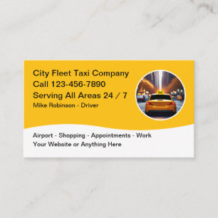 Taxi Transportation Services Modern Business Cards