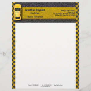 Taxi Yellow Business Cab Driver Service Custom Letterhead