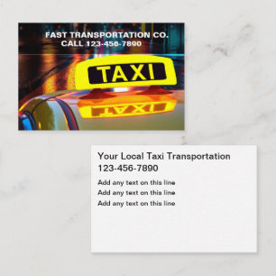 Taxicab Driver Taxi Light Business Cards