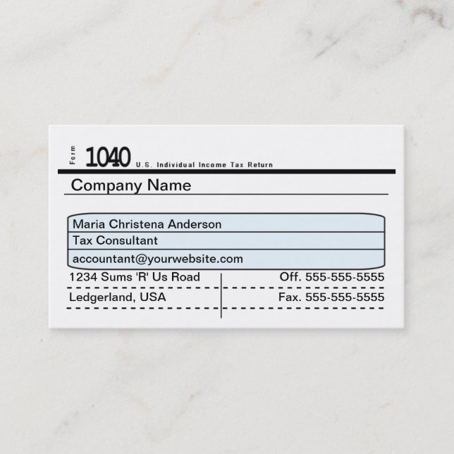 Taxing Business Card (Front)