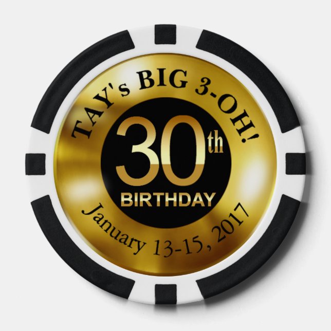 Tay 30th Birthday Poker Chips (Front)