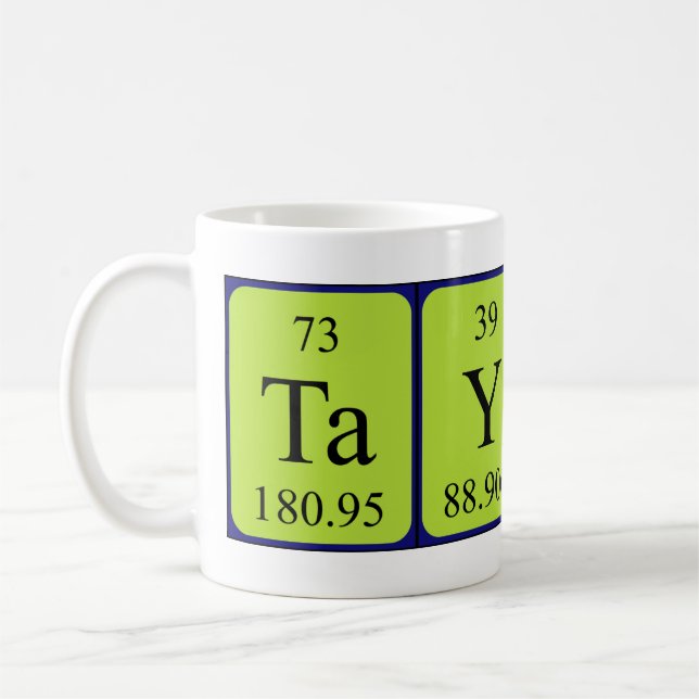 Taylah periodic table name mug (Left)