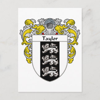 Taylor Coat of Arms (Mantled) Postcard