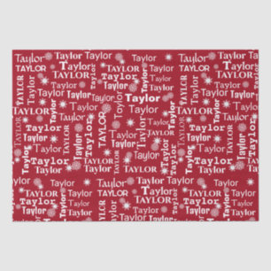 TAYLOR Custom Name With Snowflakes Tissue Paper