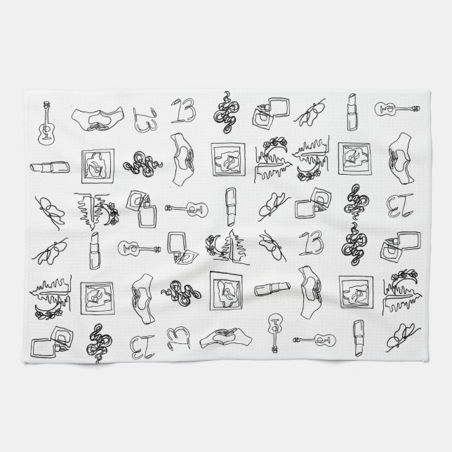 Taylor Eras Line Drawing Kitchen Towel (Horizontal)