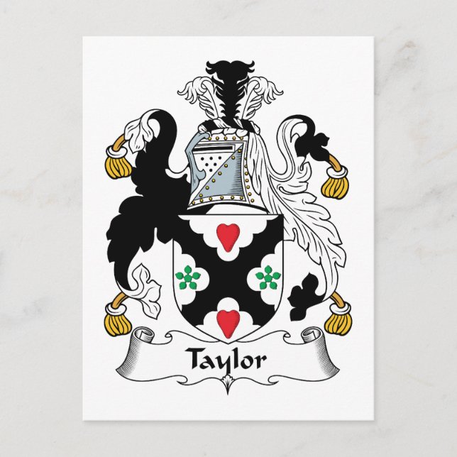 Taylor Family Crest Postcard (Front)
