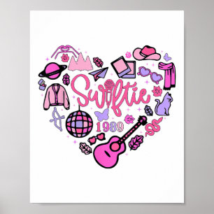 Taylor Heart First Name Personalised Birthday Girl Poster