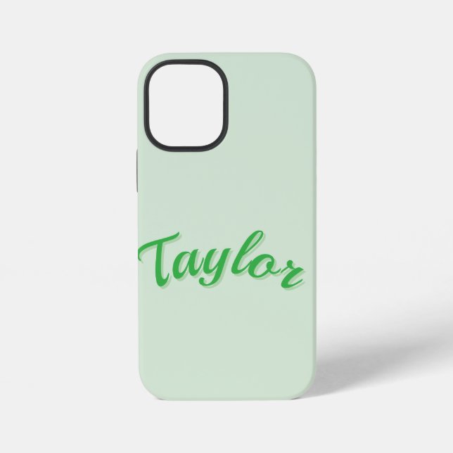 Taylor Name In Green, iPhone Case (Back)