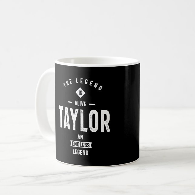 Taylor Personalised Name Birthday Gift Coffee Mug (Front Left)