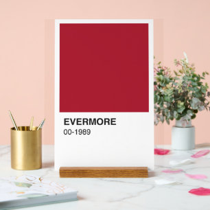 Taylor Red Evermore 1989 Albums - White Background Acrylic Sign