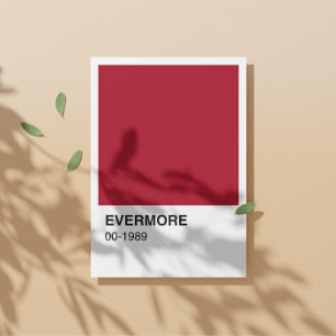 Taylor Red Evermore 1989 Albums - White Border Poster