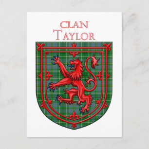 Taylor Tartan Scottish Plaid Lion Rampant Postcard