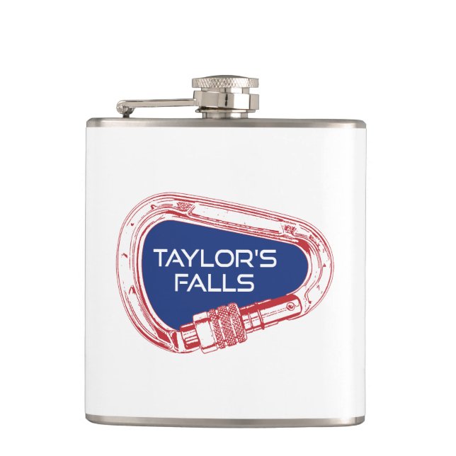 Taylor's Falls Minnesota Rock Climbing Carabiner Hip Flask (Front)