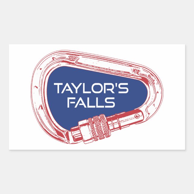Taylor's Falls Minnesota Rock Climbing Carabiner Rectangular Sticker (Front)