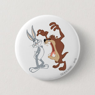 TAZ™ and BUGS BUNNY™ Not Even Flinching - Colour 6 Cm Round Badge