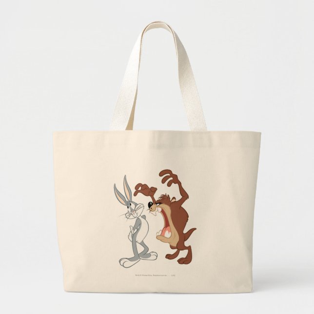 TAZ™ and BUGS BUNNY™ Not Even Flinching - Colour Large Tote Bag (Front)