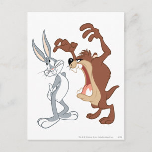 TAZ™ and BUGS BUNNY™ Not Even Flinching - Colour Postcard