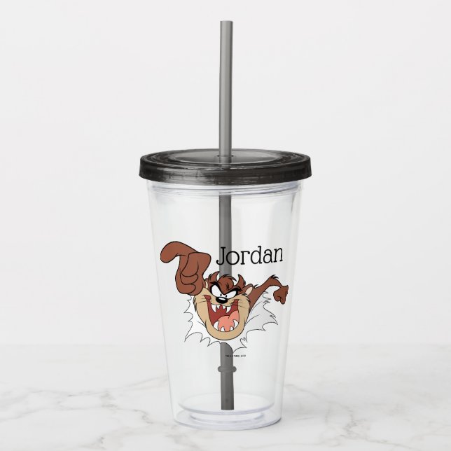 TAZ™ Bursting Through Page Acrylic Tumbler (Front)