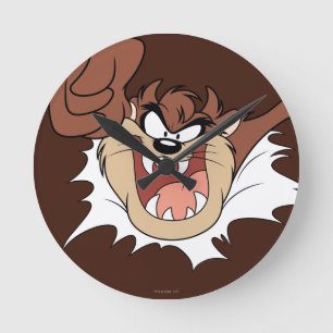 TAZ™ Bursting Through Page Round Clock