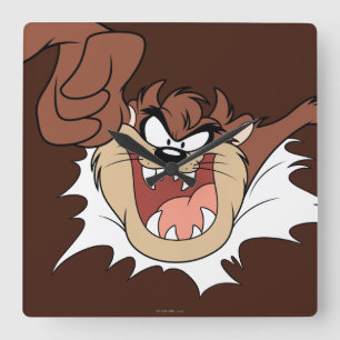 TAZ™ Bursting Through Page Square Wall Clock