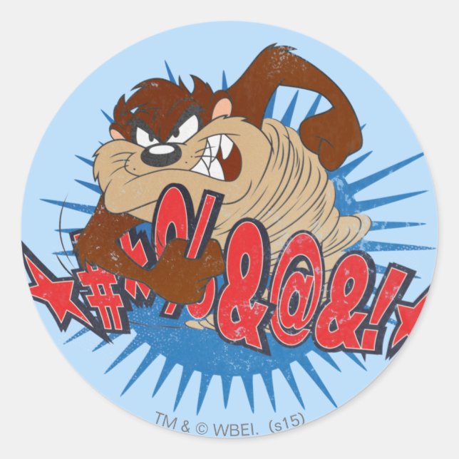 TAZ™ Censored Classic Round Sticker (Front)