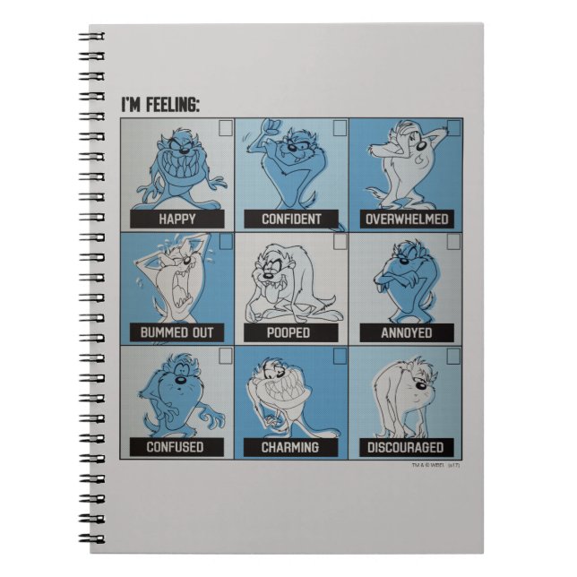 TAZ™ Emotion Checkbox Spiral Notebook (Front)