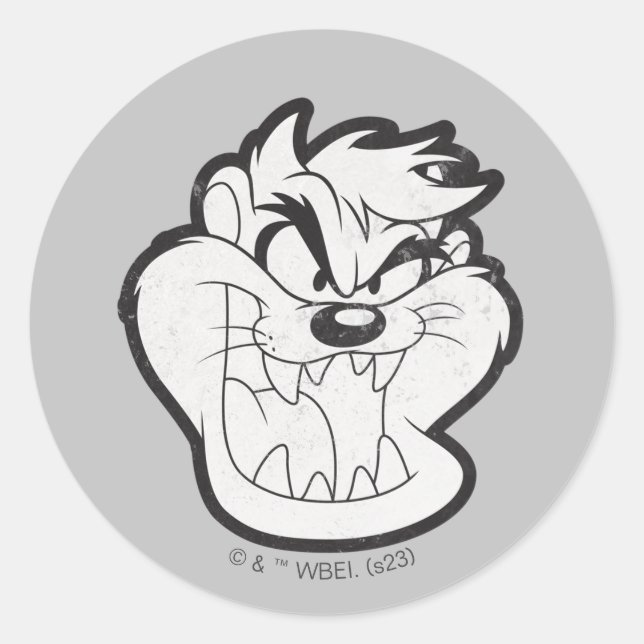 TAZ™ Evil Grin Badge Classic Round Sticker (Front)