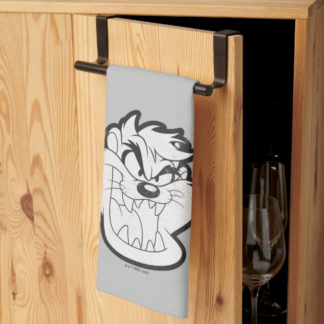 TAZ™ Evil Grin Badge Tea Towel (Thirds Fold)